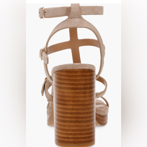 Steve Madden Tan Strappy Block Heels Suede women’s size 10 - Picture 7 of 14